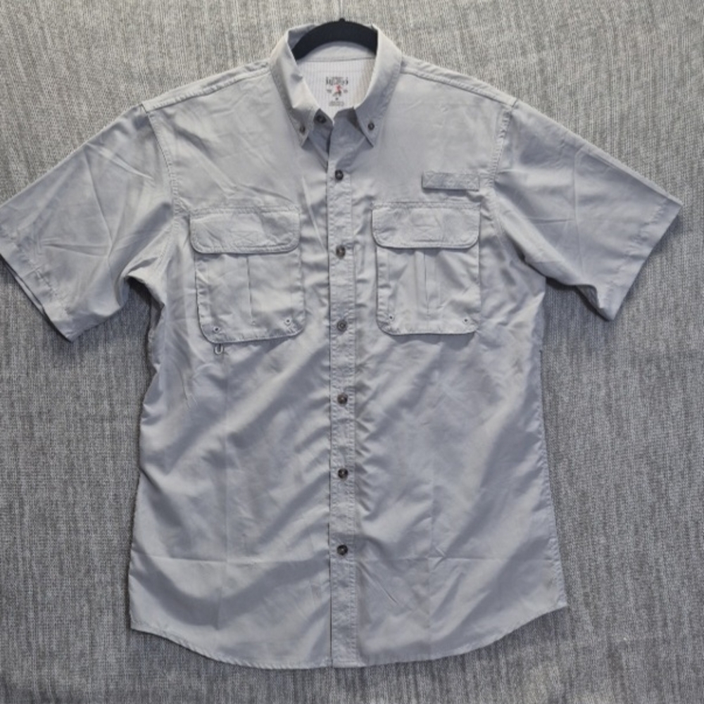 Red Head Men's Fishing Short-Sleeve Utility Shirt - Light Gray Size M